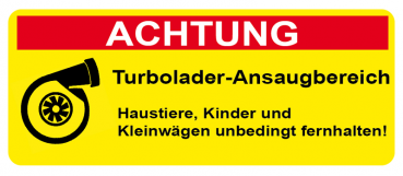 Aufkleber Turbolader Ansaugbereich